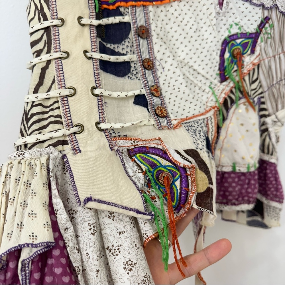 Juju & Christine ⭐️Rare! Patchwork Fairy Top Vintage Wearable work of Art